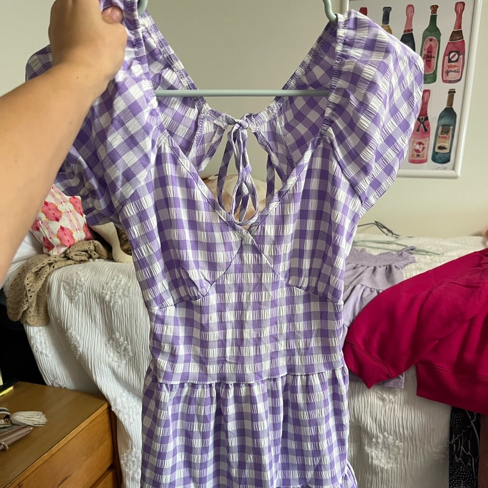 Purple gingham dress